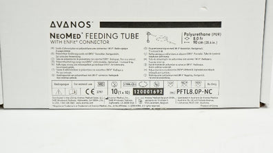 Avanos PFTL8.0P-NC NeoMed Feeding Tube w/Connector 8.0Fr x 35.4inch - Box of 5